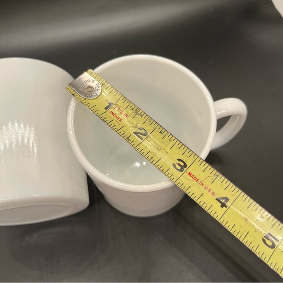 Vintage 1970s Mikk Glass White Coffee Cups - Set of 2 made in France - Picture 5 of 11